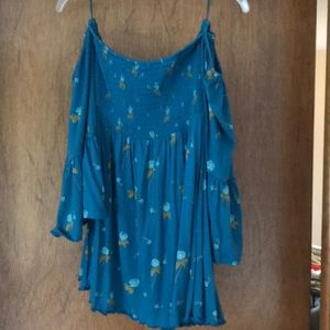 Off The Shoulder Floral Tunic